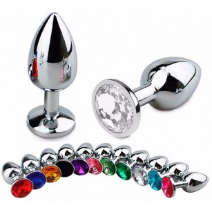 Metal Renkli Taşlı Anal Plug Metal Renkli Taşlı Anal Plug
