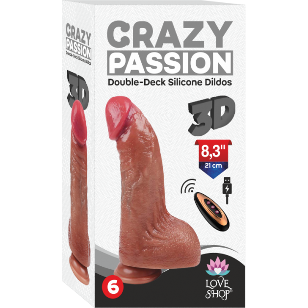 USB Şarjlı 20 cm Oynar Başlı İleri Geri Hareketli Titreşimli Dildo