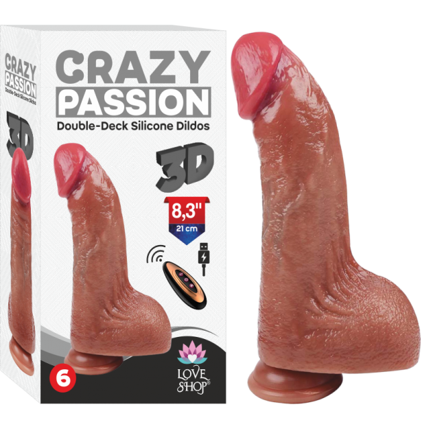 USB Şarjlı 20 cm Oynar Başlı İleri Geri Hareketli Titreşimli Dildo